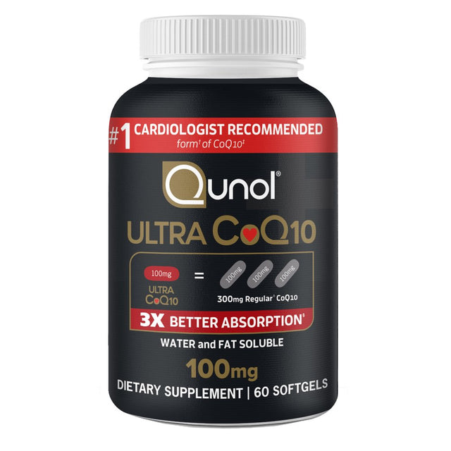 Qunol Ultra Coq10 Softgels, 100Mg, Heart Health, Coenzyme Q10 Dietary Supplement, 60 Count