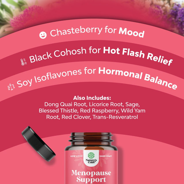 Complete Herbal Menopause Supplement for Women - Multibenefit Menopause Relief Hormone Balance for Women for Night Sweats Mood and More with Dong Quai Vitex Chaste Berry and Black Cohosh - Mini Caps