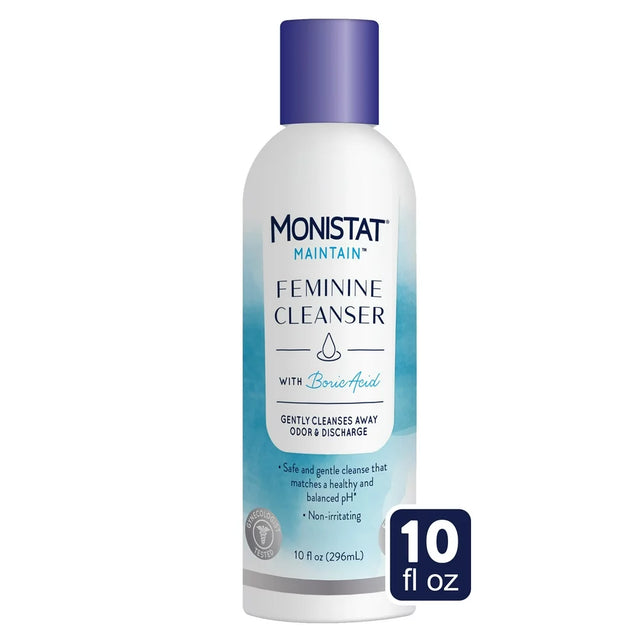 Monistat Boric Acid Feminine Cleanser, Fragrance Free Feminine Wash, 10 Fl Oz, 1 Pack