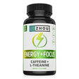 Zhou Energy + Focus | Caffeine with L-Theanine | Focused Energy for Your Mind & Body | #1 Nootropic Stack for Cognitive Performance | 60 Vegcaps