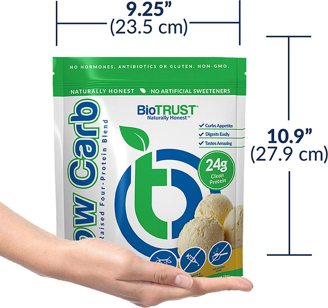 Biotrust Low Carb Protein Powder – Natural and Delicious Whey & Casein Blend from Grass-Fed Hormone Free Cows – Non GMO, Soy Free, Gluten Free, Hormone Free (Vanilla)