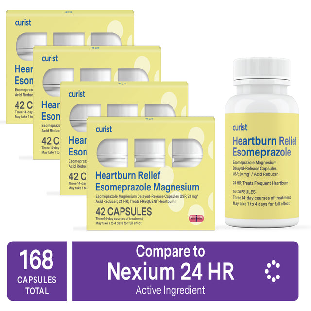 Curist Esomeprazole Magnesium 20 Mg 168 Ct Capsules (4X42) | Nexium Generic Heartburn Medicine