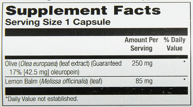 Solaray - Guaranteed Potency Olive Leaf Extract, Capsule (Btl-Plastic) 250Mg 30Ct