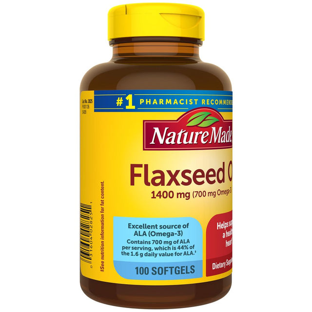 NATURE MADE Flaxseed Oil, 1400 Mg, Softgels, 100.0 CT