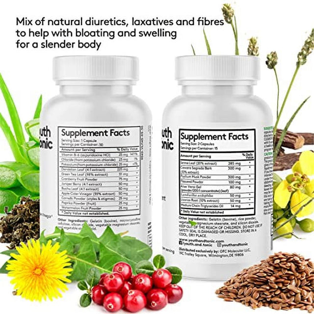 3Pk Detox Cleanse Kick off Weight Management | Colon Cleanser + Water Loss Pills W Dandelion + ACV Full Body Detox + Probiotics | Flat Stomach & Waist Line Reduction|Restart Metabolism Bloating Relief