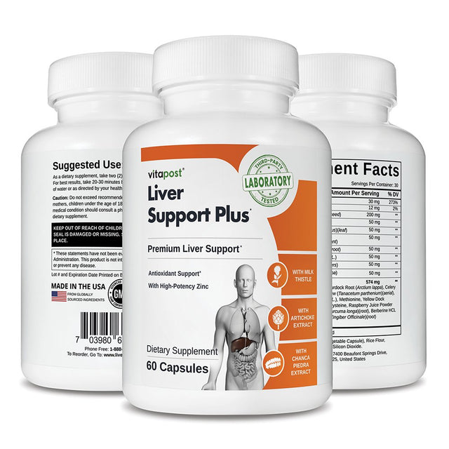 Vitapost Liver Support plus Supplement with Herbs and Botanicals - 60 Capsules