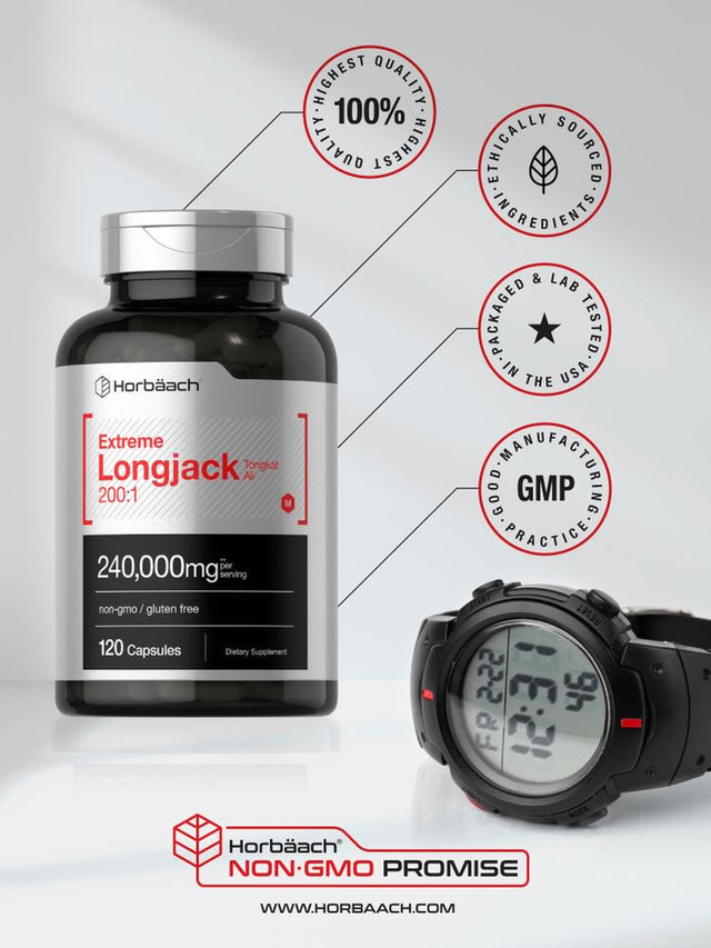 Longjack Tongkat Ali Extract | 240,000 Mg | 120 Capsules | by Horbaach