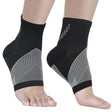 Ankle Brace Compression Sleeve (1 Pair) for Neuropathy Pain, Achilles Tendonitis & Plantar Fasciitis Relief - Foot Brace, Toeless Ankle Support Compression Socks for Women and Men (Black, L)