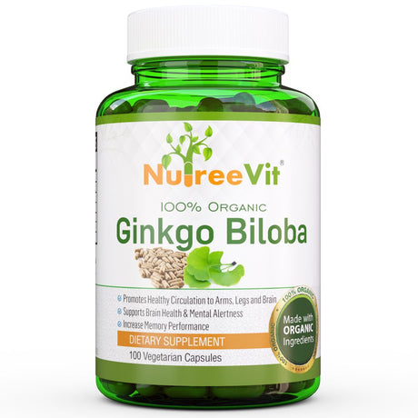 ORGANIC GINKGO BILOBA VEGETABLE CAPSULES (500Mg) Memory Enhancement