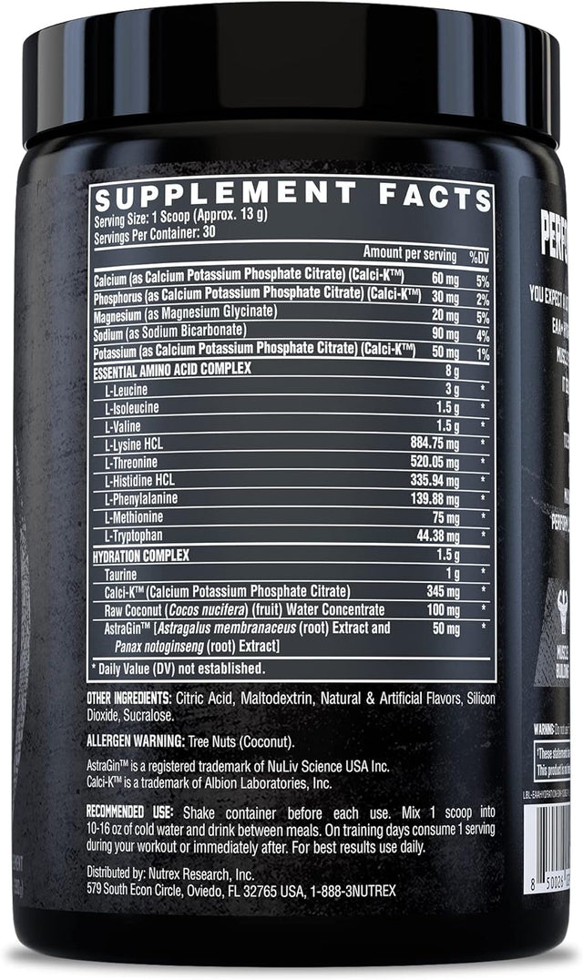 Nutrex Research EAA Hydration | Eaas + BCAA Powder | Muscle Recovery, Strength, Muscle Building, Endurance | 8G Essential Amino Acids + Electrolytes | Strawberry Watermelon 30 Serving