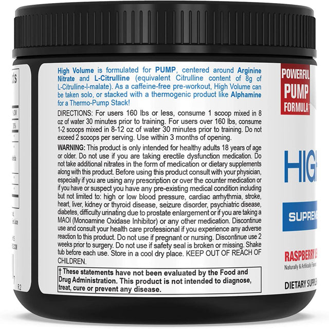 Pescience High Volume Nitric Oxide Matrix Caffeine Free Raspberry Lemonade 36 Scoops