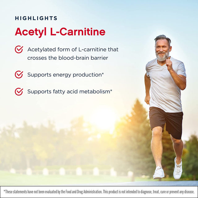 Jarrow Formulas Acetyl L-Carnitine 500 Mg - 60 Veggie Caps, Pack of 2 - Antioxidant Protection for the Brain - Supports Energy Production & Metabolism - up to 120 Servings