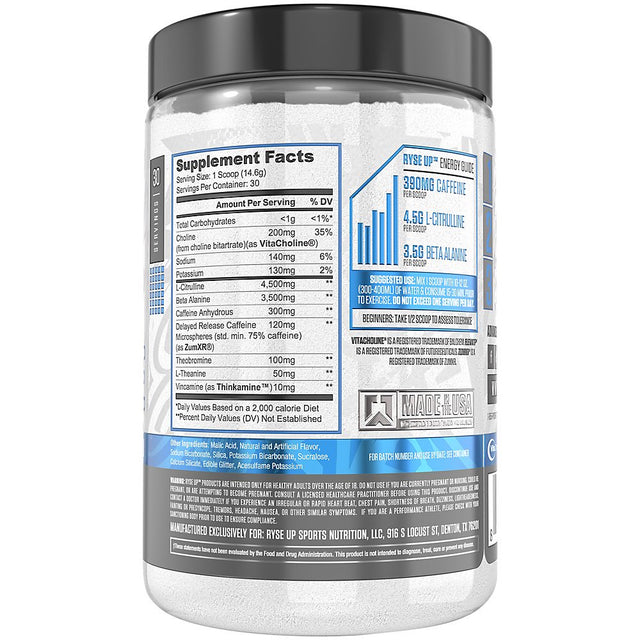 RYSE Loaded Pre Workout Powder Supplement for Men & Women | Pumps, Energy, Focus | Beta Alanine + Citrulline | 390Mg Caffeine | 30 Servings (Tiger'S Blood)