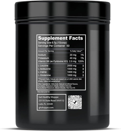 GHS BCAA Fruit Punch Amino Acid Combination for Muscle Growth and Increased Energy Levels