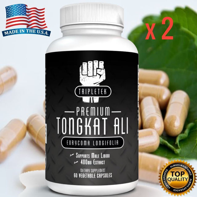 Tongkat Ali Extract - Premium Natural Testosterone Booster, Potent 400Mg to Naturally Support Low T, Libido, Lean Muscle Mass, Overall Well-Being, 120 Vcaps