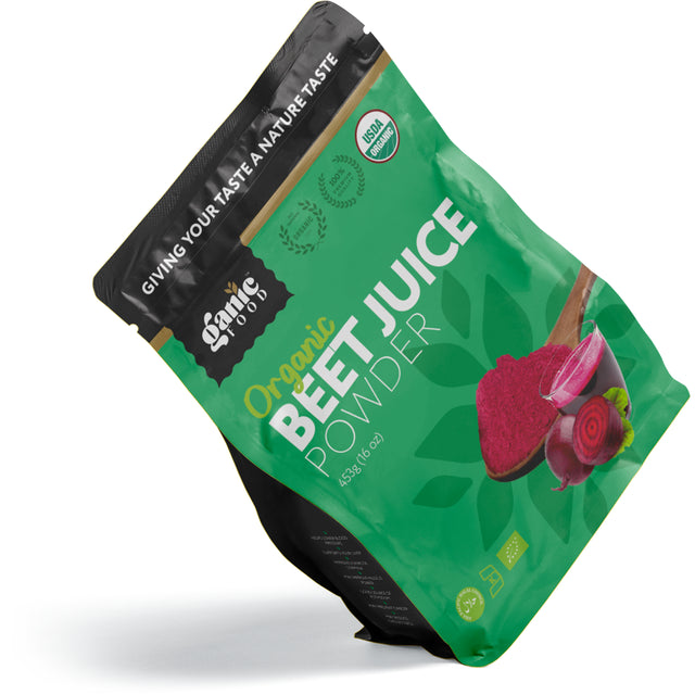 Organic Beet Root Juice Powder by Ganic Food | Cold Pressed and Water Soluble Beet Juice | USDA Organic Beet Juice Pre-Workout Concentrated Powder | Contains Natural Nitrates Acid for Energy & Immune