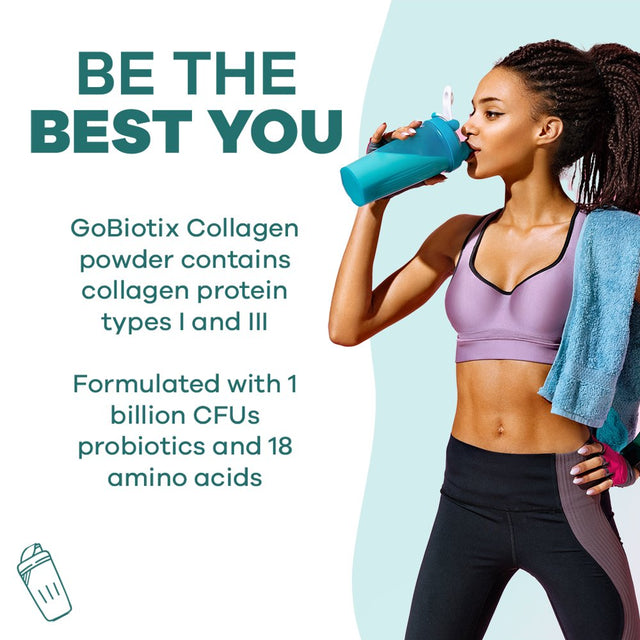 Collagen Peptides Powder + Active Probiotics by Gobiotix | Non-Gmo | Unflavored