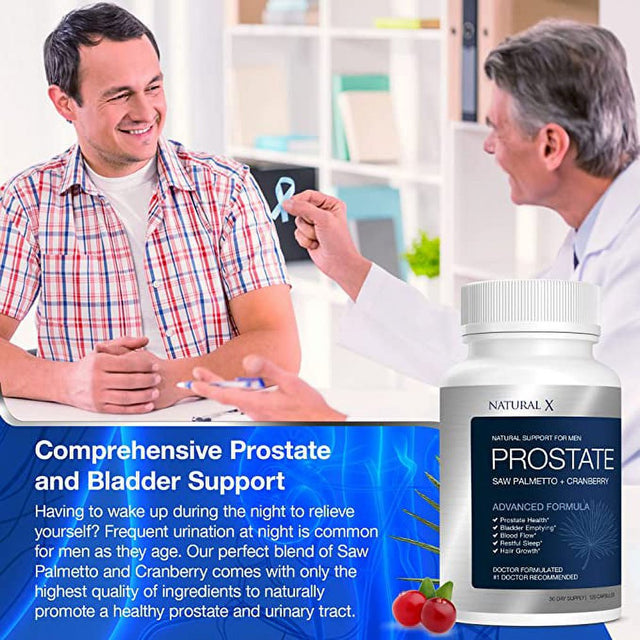 Prostate Health Supplement for Men, Saw Palmetto for Better Bladder Control, Enlarged Prostate, Urinary Support, DHT Beta Blocker for Hair Growth, Reduce Bathroom Trips - Advanced Cranberry Blend