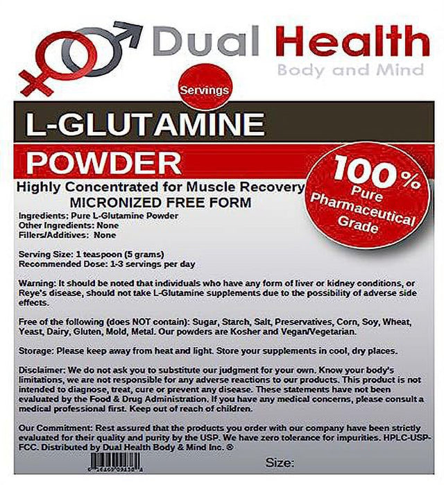 L-Glutamine (2 Lbs) Pure Powder 5000Mg Free Form Bulk Supplements, Made in USA, Immune Digestion GI Support Leaky Gut Health Muscle Energy Stamina Endurance Strength