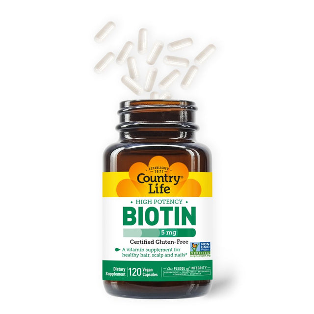 Country Life High Potency Biotin, 5 Mg, 120 Vegan Capsules