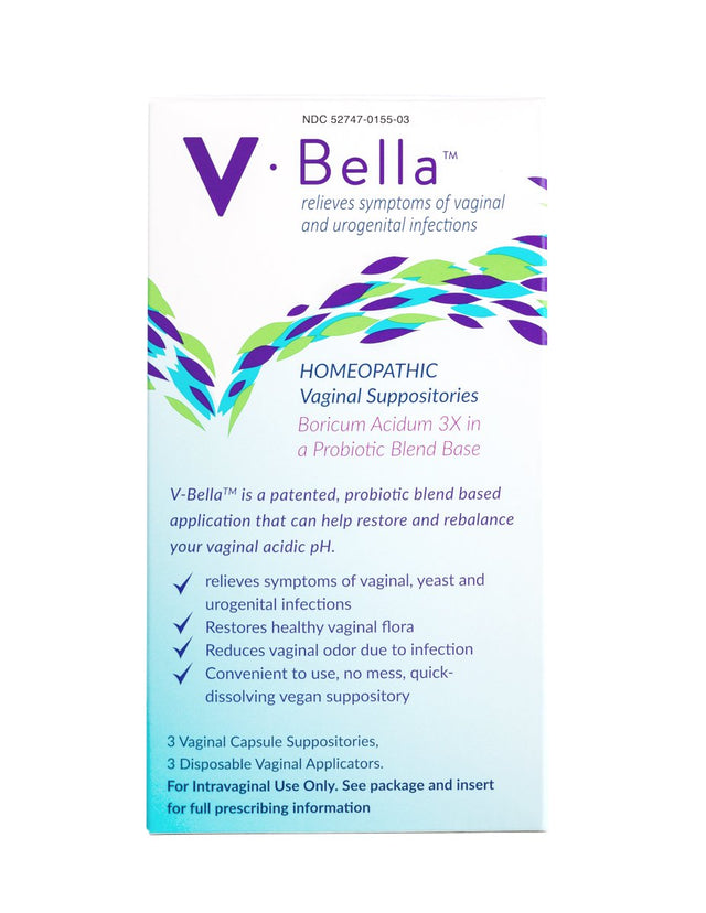 V-Bella Boric Acid/Probiotics Vaginal Suppository Capsules Provide Quick Relief from Odor, Itchiness & Dryness, BV & Yeast Infections