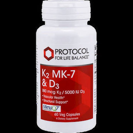 Protocol for Life Balance Vitamin K2 MK-7 and Vitamin D3 5,000 IU - 60 Veg Caps