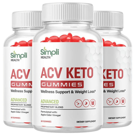 (3 Pack) Simpli Apple Cider Vinegar Gummies - ACV Keto Gummies for Weight Loss - Supports Weight Loss, Digestion, Detox & Cleansing