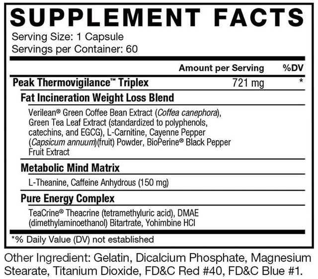 Leanfire XT Thermogenic Fat Burner Supplement for Men and Women with Green Tea Extract and L-Theanine to Double Weight Loss and Increase Energy and Endurance, Force Factor, 60 Capsules