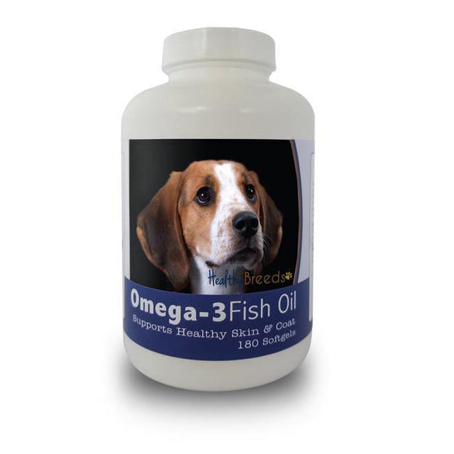 Healthy Breeds 840235140924 American English Coonhound Omega-3 Fish Oil Softgels, 180 Count