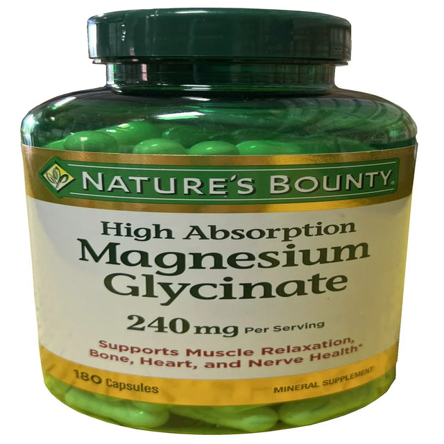 Nature'S Bounty High Absorption Magnesium Glycinate, 240Mg (180 Count)