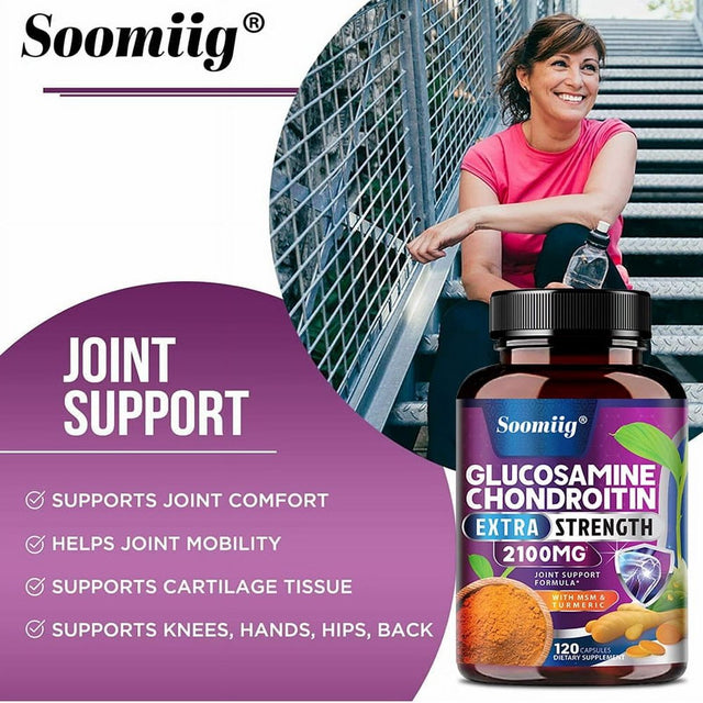 Glucosamine Chondroitin MSM Turmeric Boswellia - Joint Support Supplement for Joint Health & Joint Function Support - Glucosamine Sulfate Mobility Formula - Gluten Free & Non-Gmo