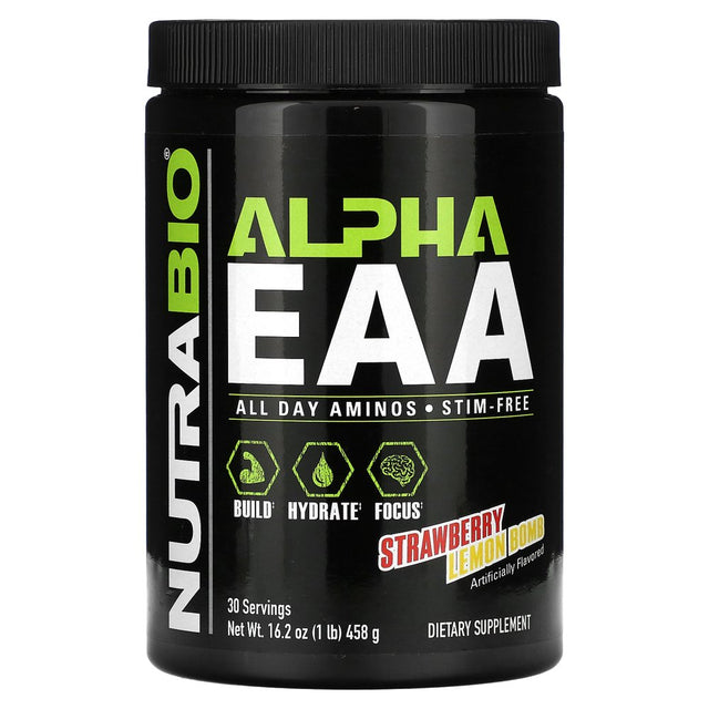 Nutrabio Alpha EAA, Strawberry Lemon Bomb, 1 Lb (458 G)