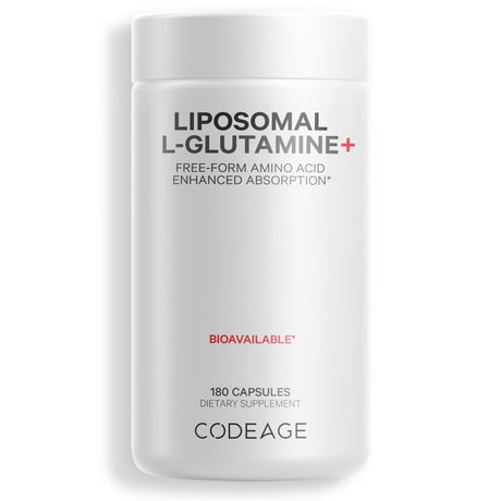 Codeage Liposomal L-Glutamine 1000Mg Supplement, Free-Form Glutamine Formula, 3-Month Supply, 180 Ct