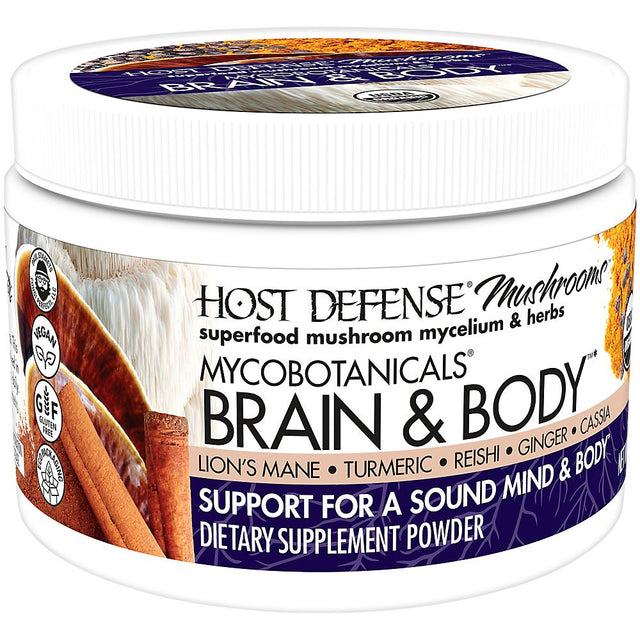 Brain & Body Powder - Support for a Sound Mind & Body - Lion'S Mane, Turmeric, Reishi & Ginger (3.5 Ounces)