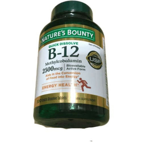 Nature'S Bounty B-12 Vitamin B-12 2500 Mcg, 300 Quick Dissolve Tablets