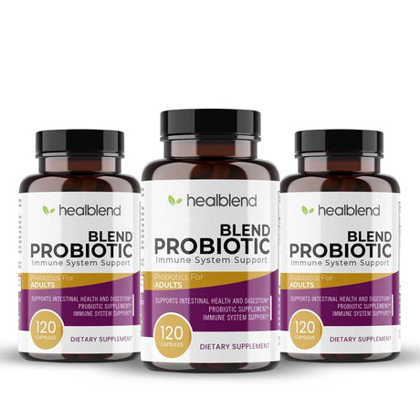 Healblend Probiotic Caps Dietary Supplement Capsules, Probiotic for Women and for Men Digestive Health - 3-Pack