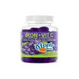 Dippin' Dots - Iron with Vitamin C & B12 Gummies (60 Count) Vital for Red Blood Cell Formation | Gum Drop Grape Real Pectin Fruit Chew Supplements | Vegan, Non-Gmo, Gluten Free & Gelatin Free