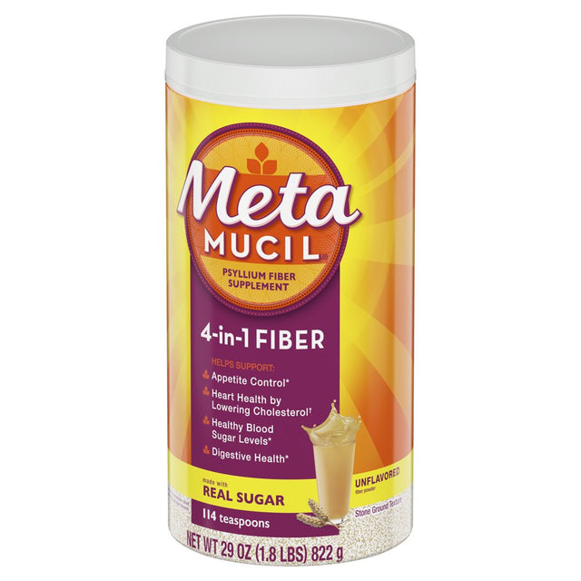 Metamucil Psyllium Fiber Supplement Powder, Sugar, No Flavor 114 Tbsp