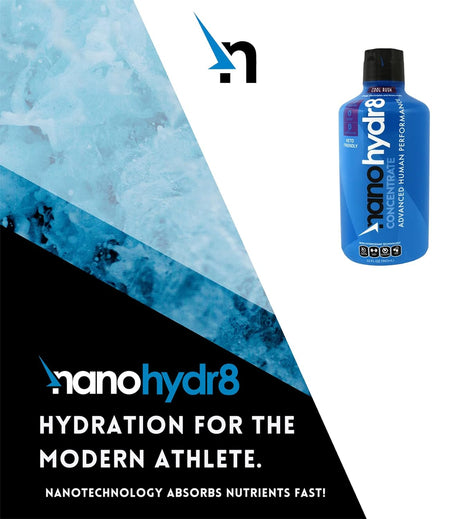 Nanohydr8 Workout Energy Drink with Nanotechnology for Fast Hydration and Electrolyte Recovery, 32 Ounce Concentrate, Cool Rush Grape Concentrate