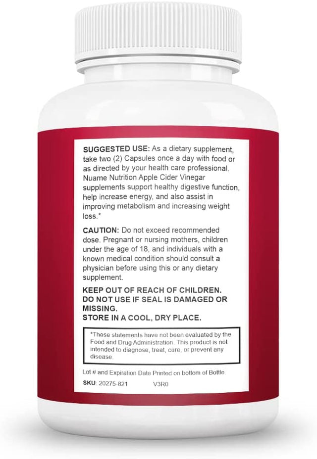 Apple Cider Vinegar Capsules, Weight Loss Appetite Suppressant Pills, ACV Supplement, Extra Strength 1300Mg per Serving, All Natural, Non-Gmo, Vegan Diet Metabolism Booster