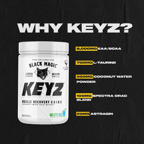 Black Magic Keyz Amino Acid Matrix Powder - Muscle Recovery & Endurance - Eaa'S, Bcaa'S, & Taurine - Keto, No Sugar, Caffeine Free - Pina Colada - 14.81 Oz