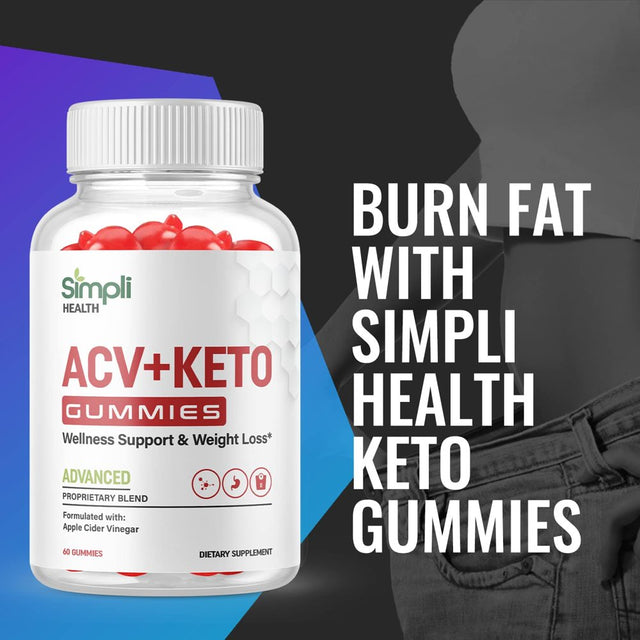 (2 Pack) Simpli Health ACV Keto Gummies - Energy & Focus Boosting Dietary Supplements for Weight Management & Metabolism - Fat Burn - 120 Gummies