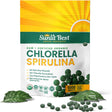 Chlorella Spirulina 50/50 (Mega-Pack 1000) Cracked Cell Wall, 100% Pure & Clean, Organic Raw Non-Gmo Green Superfood, Protien Packed, by Sunlit, Best Green Organics