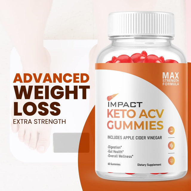 (5 Pack) Impact Keto ACV Gummies - Supplement for Weight Loss - Energy & Focus Boosting Dietary Supplements for Weight Management & Metabolism - Fat Burn - 300 Gummies