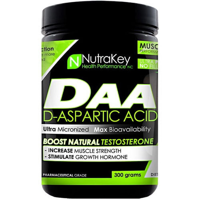 Nutrakey DAA D-Aspartic Acid Powder, Test Booster, 100 Servings