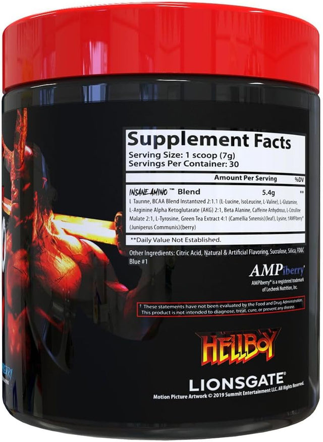 Insane Labz Hellboy Bundle, Psychotic Hellboy Pre Workout and Insane Amino BCAA, Increase Muscle Mass, Strength, Focus and Recovery Time, Blue Raspberry