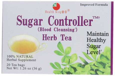 Healthy King Teas Sugar Controller Blood Cleansing Herbal Tea, 20Ct, 4-Pack