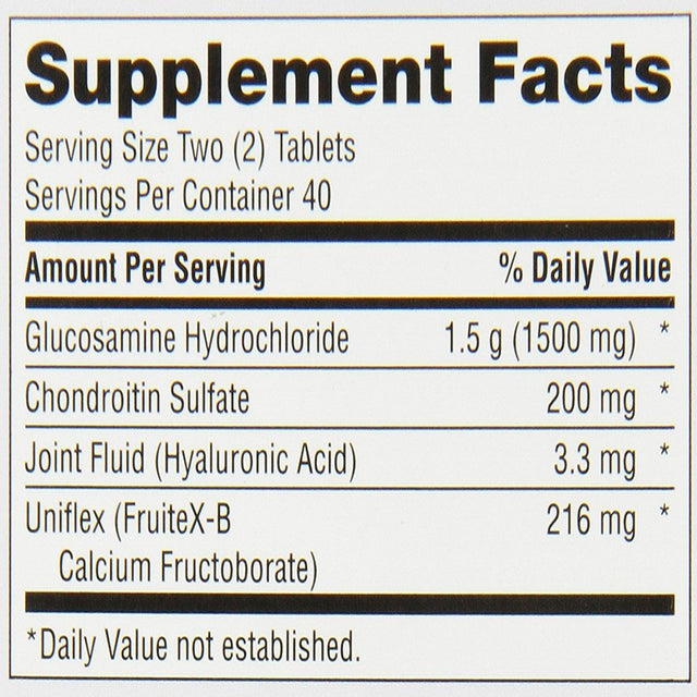 Move Free Triple Strength Glucosamine Chondroitin and Hyaluronic Acid Joint Supplement, 80 Count