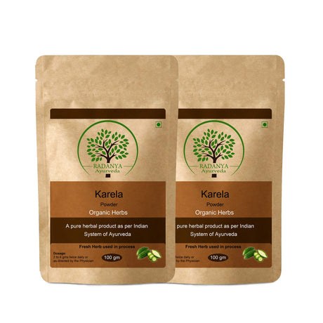 Karela Powder 100 Gram - Indian Pure Natural Essential Organic Herbal Supplement Powder - Pack of 2