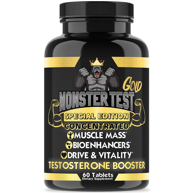 Monster Test Gold Special Edition Concentrated Testosterone Booster and Monster PM Sleep Aid (2-Pack)